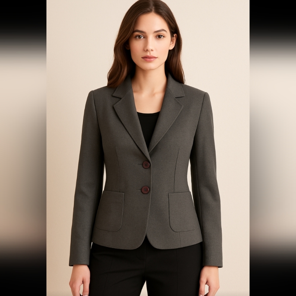 Ellen Tracy Charcoal Blazer/Jacket Size 14 - Picture 3 of 10